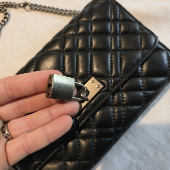 Kurt Geiger Brixton Black Quilted
Leather Chain Lock Crossbody - Picture 16 of 16